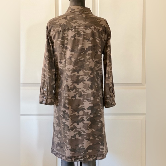 Tru Luxe Jeans Camo Utility Shirt Dress Snap Front NWT Size M - Picture 2 of 12